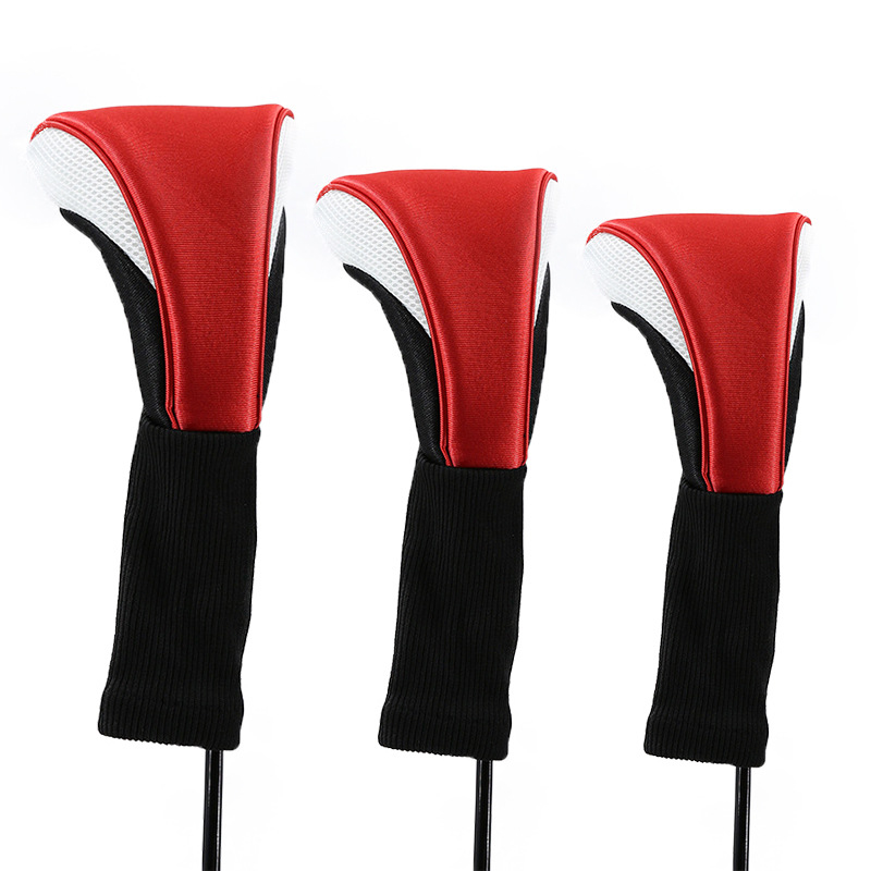 Manufacturer 2022 High Quality Custom Nice PU Straight Headcover Set Driver/Fairway/Hybrid Head Cover for Golf