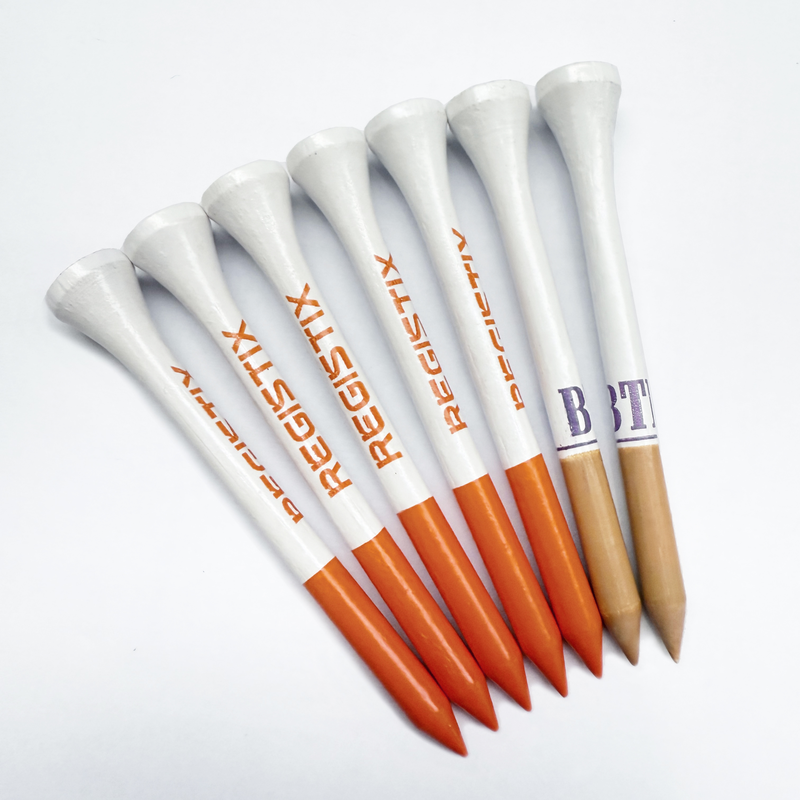 Factory Customized 4 Prongs Golf Tees 70mm/83mm Bamboo With Custom Logo 1000 Tees/Bag