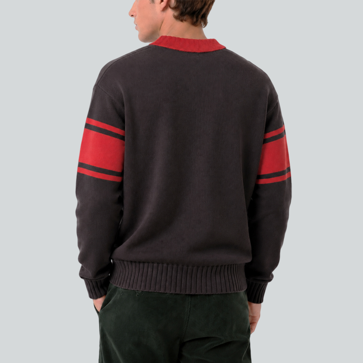 Custom Logo Golf Wear Pullover Jacquard Sweater Unisex Oversize School Plus Size Polo Neck Knit Sweaters Jumpers For Men
