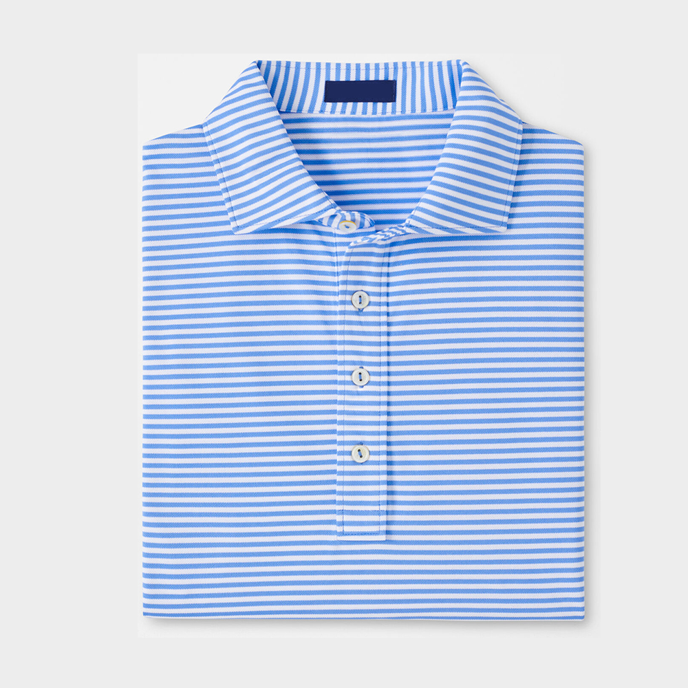 Custom Four-way Stretch Classic Performance Striped Golf Shirts Men's 92% Polyester 8% Spandex Polo Shirts For Men