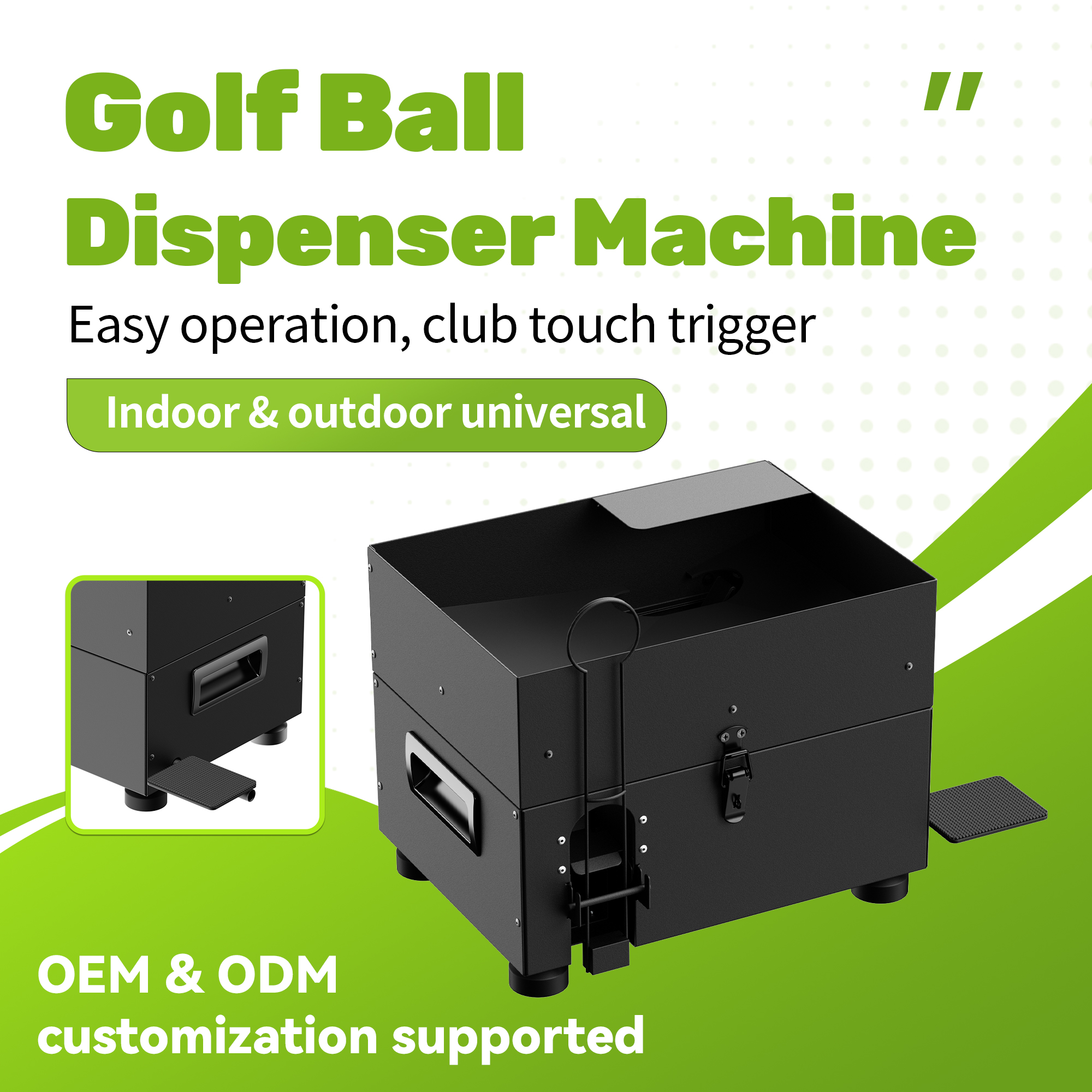 Custom Logo Golf Ball Dispenser Machine Heavy Metal Driving Range Indoor Outdoor OEM Manufacturer Golf Ball Dispenser Machine