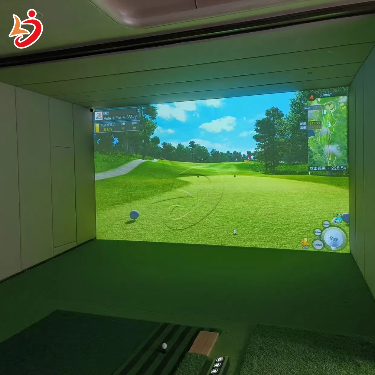Indoor Interactive Projection Golf Simulator Game Machine