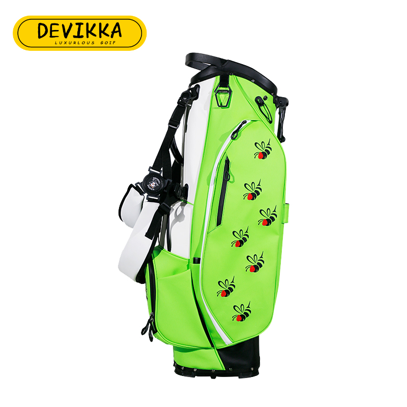 Devikka manufacturer 9" custom Logo Golf Stand Bag PU leather golf bags for Young People