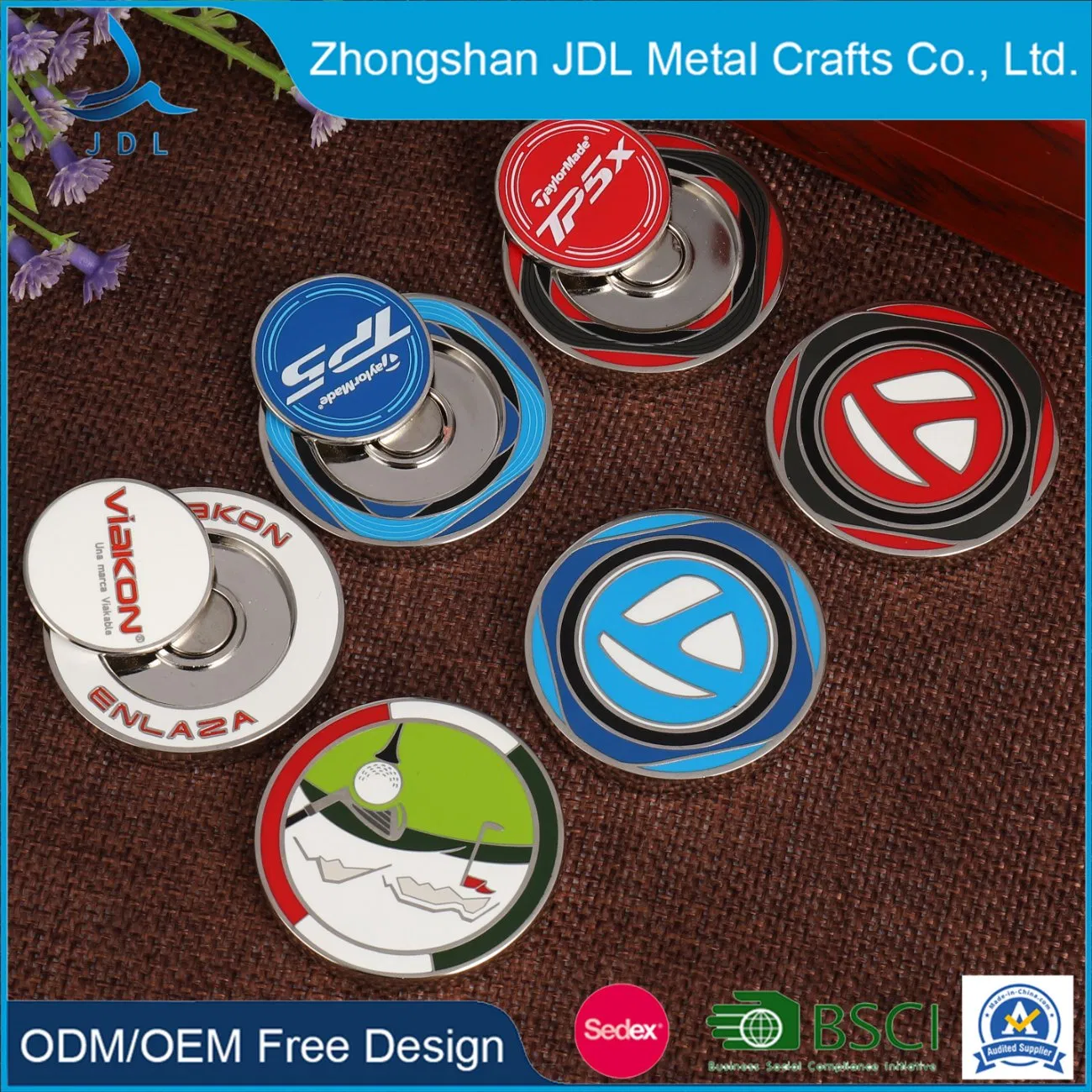 Fashion Cart Polo Shirt Trolley Umbrellas Stamp Custom Blank Magnetic Golf Ball Marker Equipment