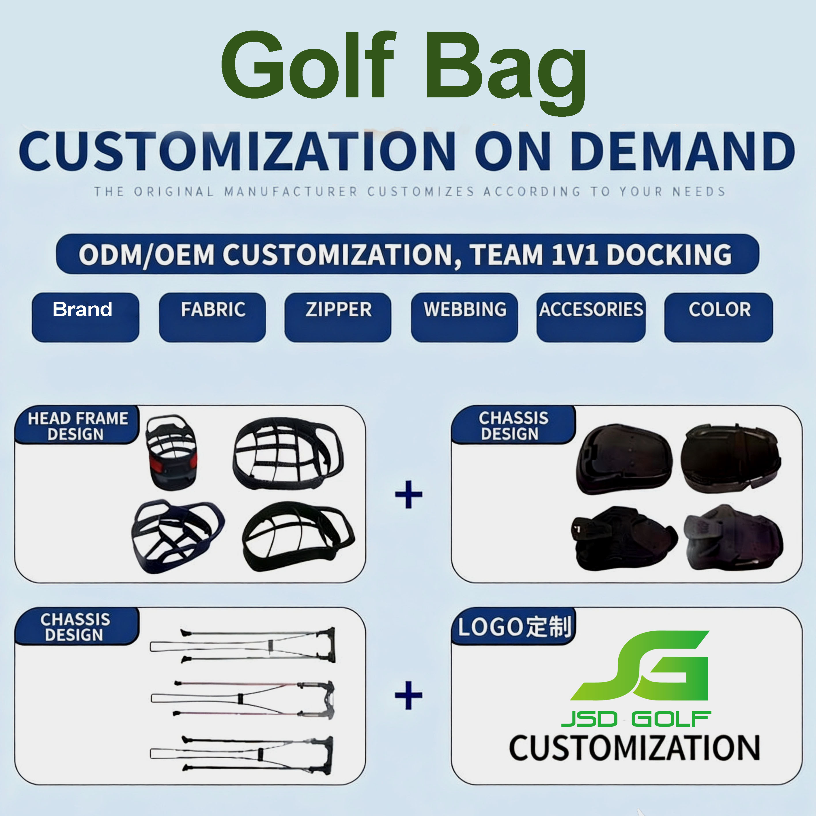 High Quality Lightweight Nylon Waterproof Golf Bag with Durable Classics Design Custom Logo Club Carrying Bags