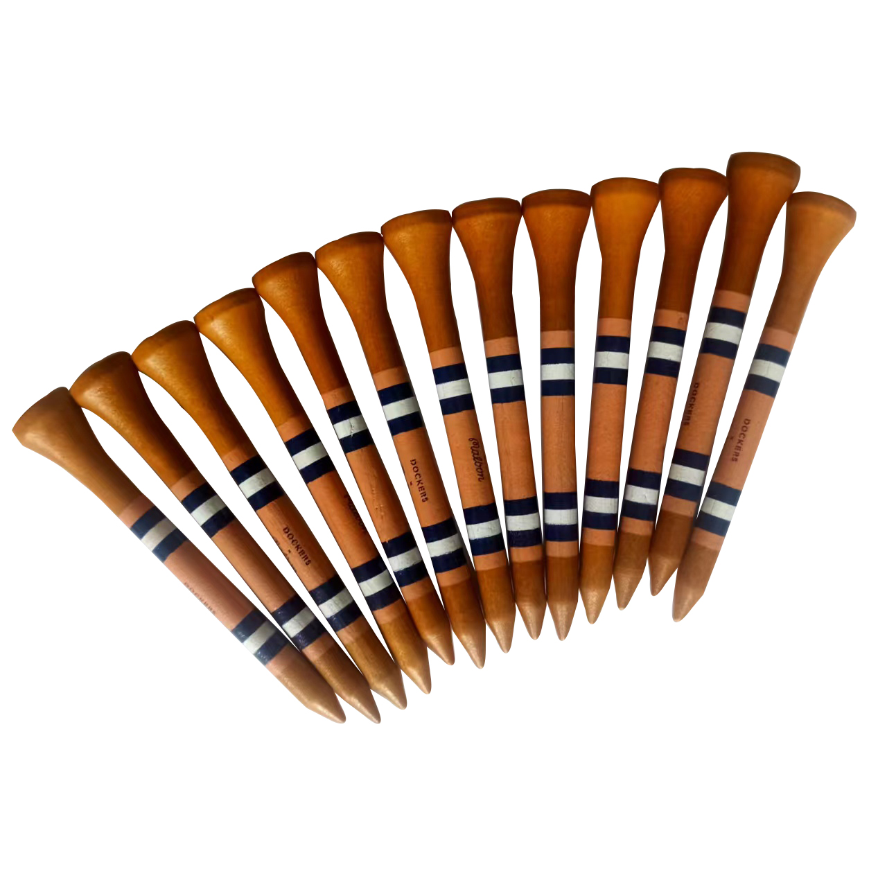 Wholesale Durable 70mm Dark Brown Bamboo Golf Tees | Black White Line Marking | Custom Logo | OEM | Professional Golf Tools |