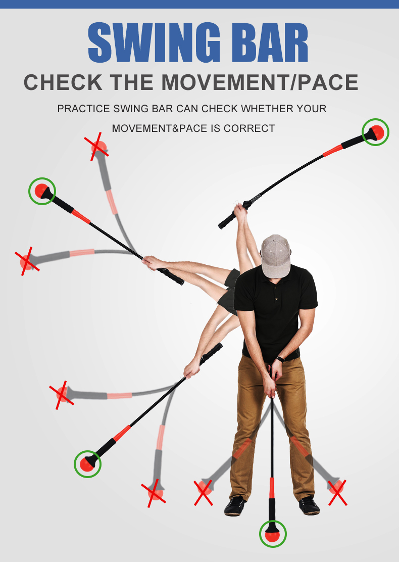 Wholesale OEM Perfect Golf Training Aids for Strength and Tempo Golf Warm up Stick Golf Training Equipment