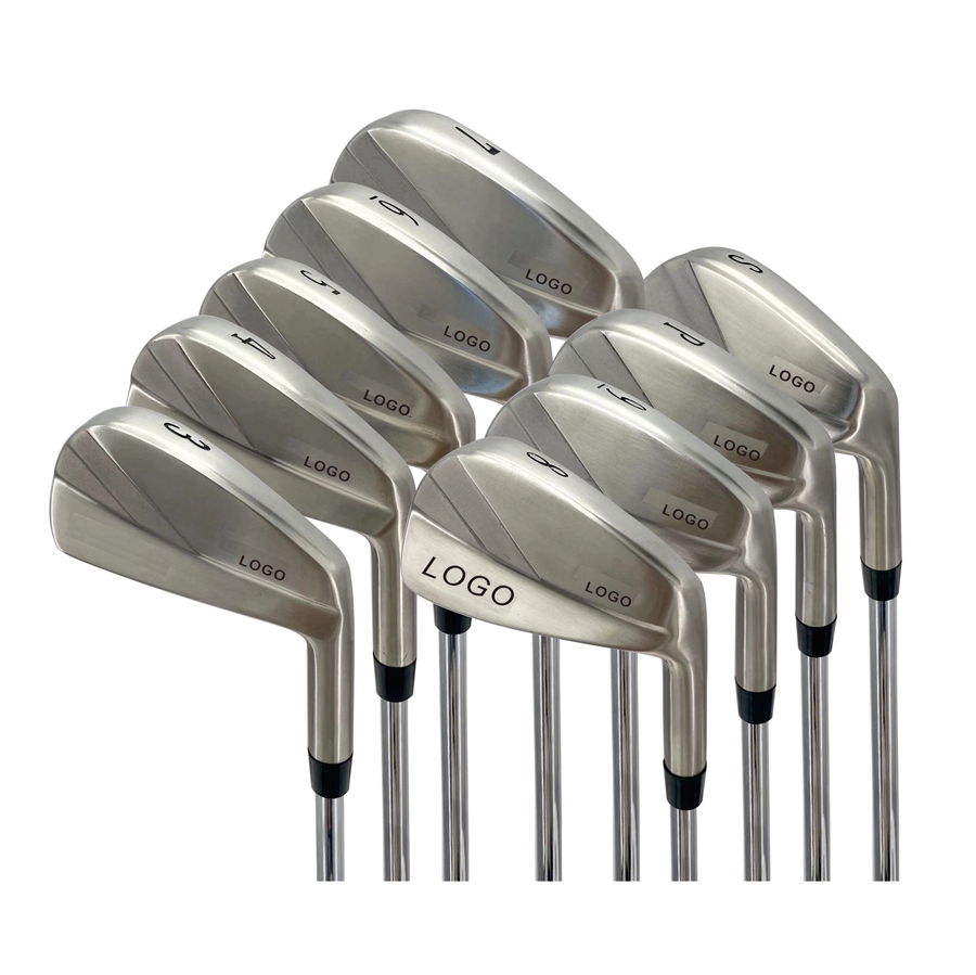 High Quality Right Handed Stainless Steel Muscle Back Golf Irons Customized Logo Blade Set with Rubber Grip for Dexterity