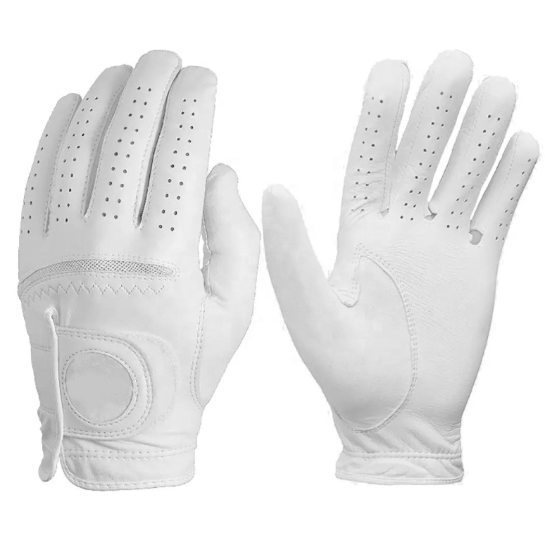Custom Colors Custom logo Soft Breathable OEM Services High Quality Leather Golf Glove Cabretta Leather Golf Gloves