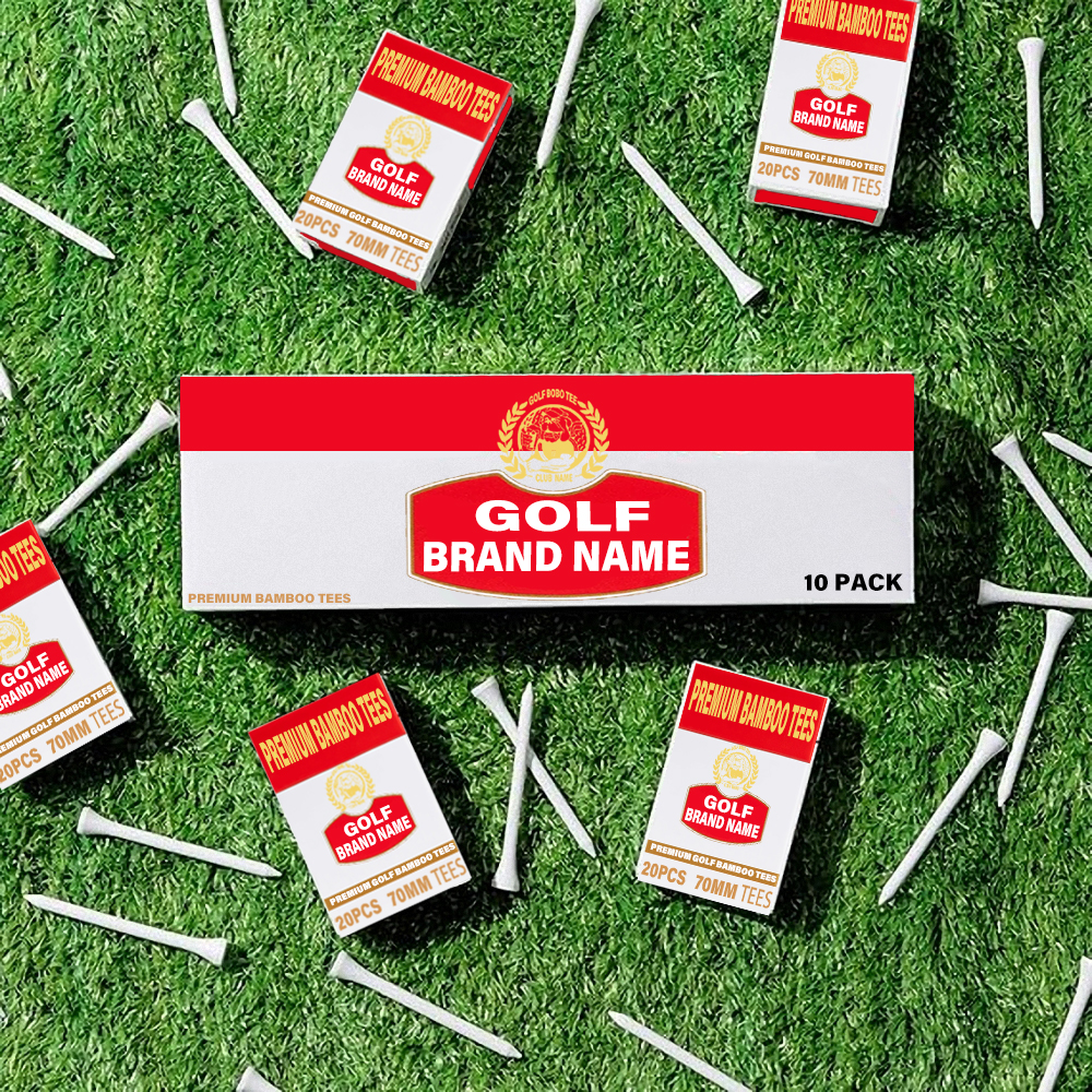 Wholesale Direct Sales Golf Tees Box With Different Design Colorful Custom Logo 54MM 70MM 83MM Bamboo Wooden Golf Tees