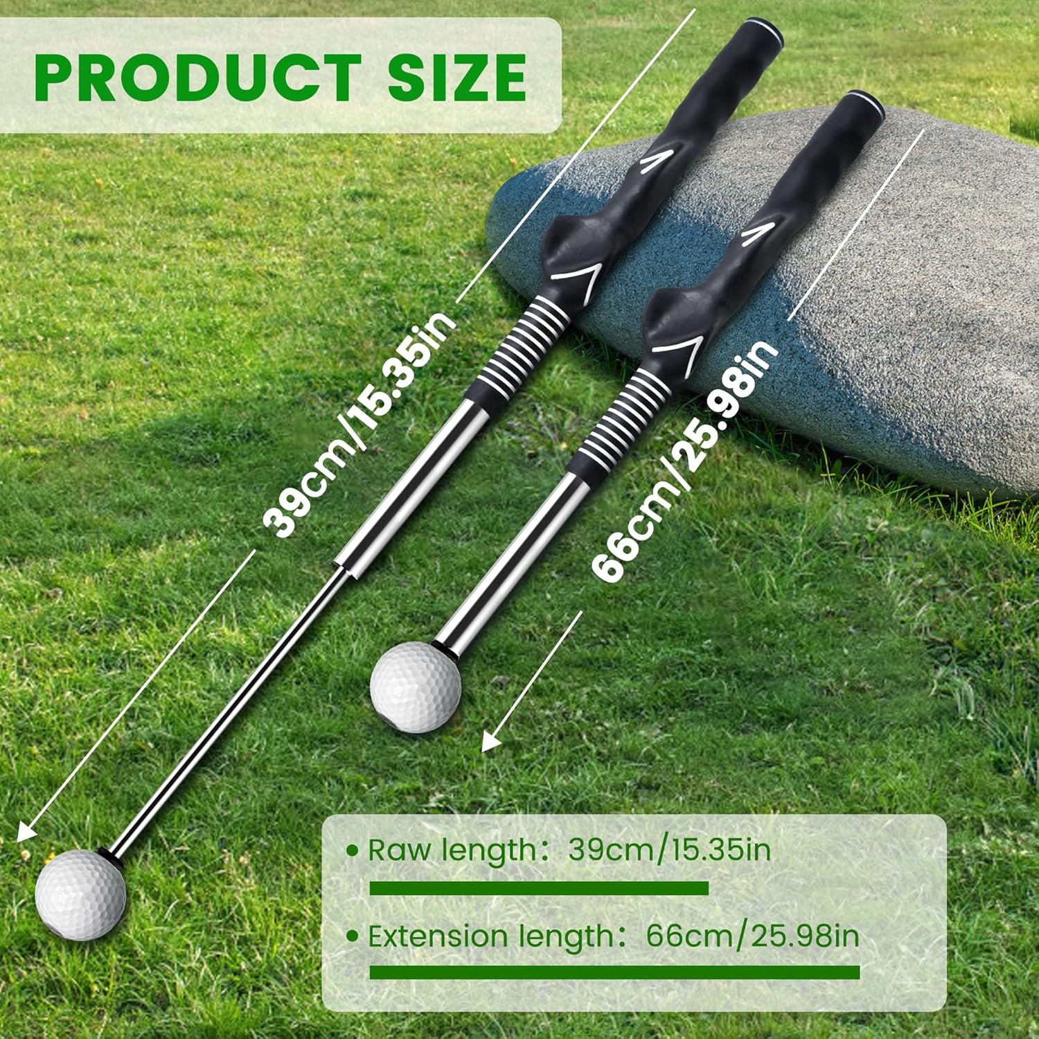 Retractable Golf Swing Trainer Rhythm Click Sound Warm-up Trainer for Strength &amp; Tempo Training Golf Training Aid