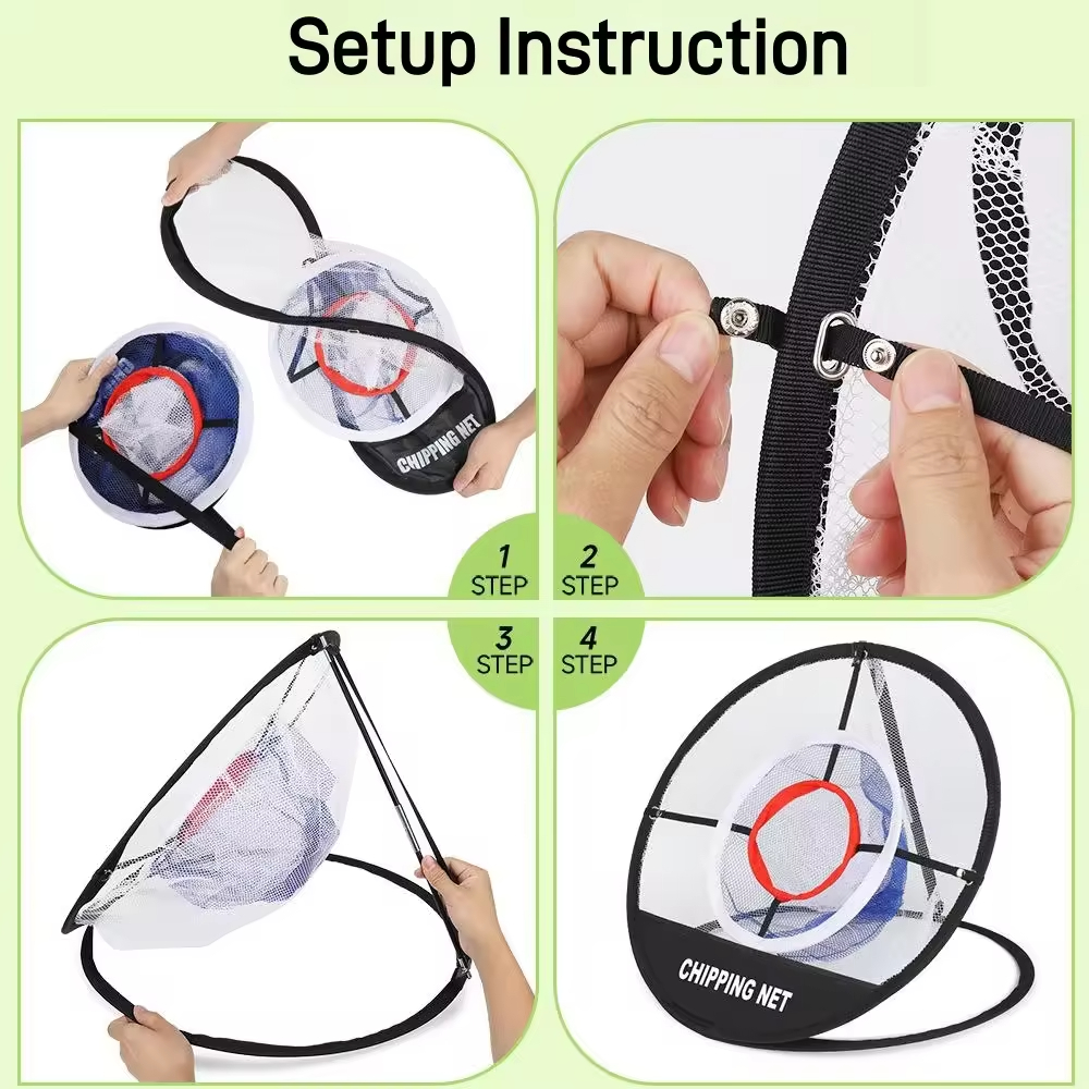 HW Golf Swing Trainer Chipping Net Set Foldable Indoor/Outdoor Practice System Perfect for Chipping &amp; Pitching Training