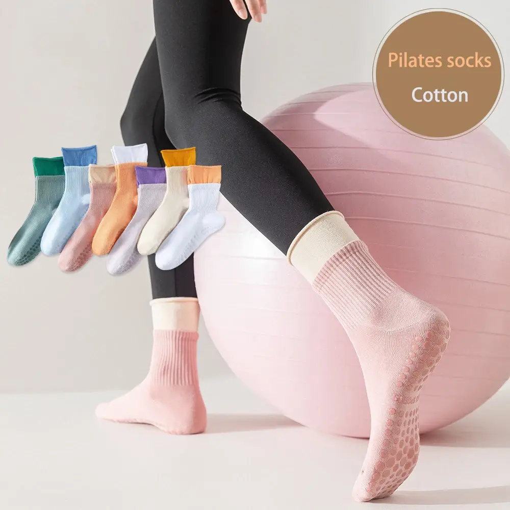 China CMAX Custom Design Pilates Socks With Grips Cotton Non-slip Ruffle Yoga Socks for Women Manufacturer, Supplier