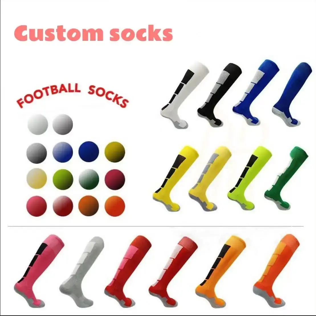 Wholesale CMAX Custom Long Sport Socks Soccer Knee High Running OEM Terry Cushioned High Quality Compression Socks Wholesale Mens Socks Manufacturers, Factories