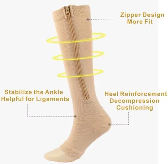 China sports compression socks compression zipper socks zip sox elastic leg shaping socks Supplier, Factories