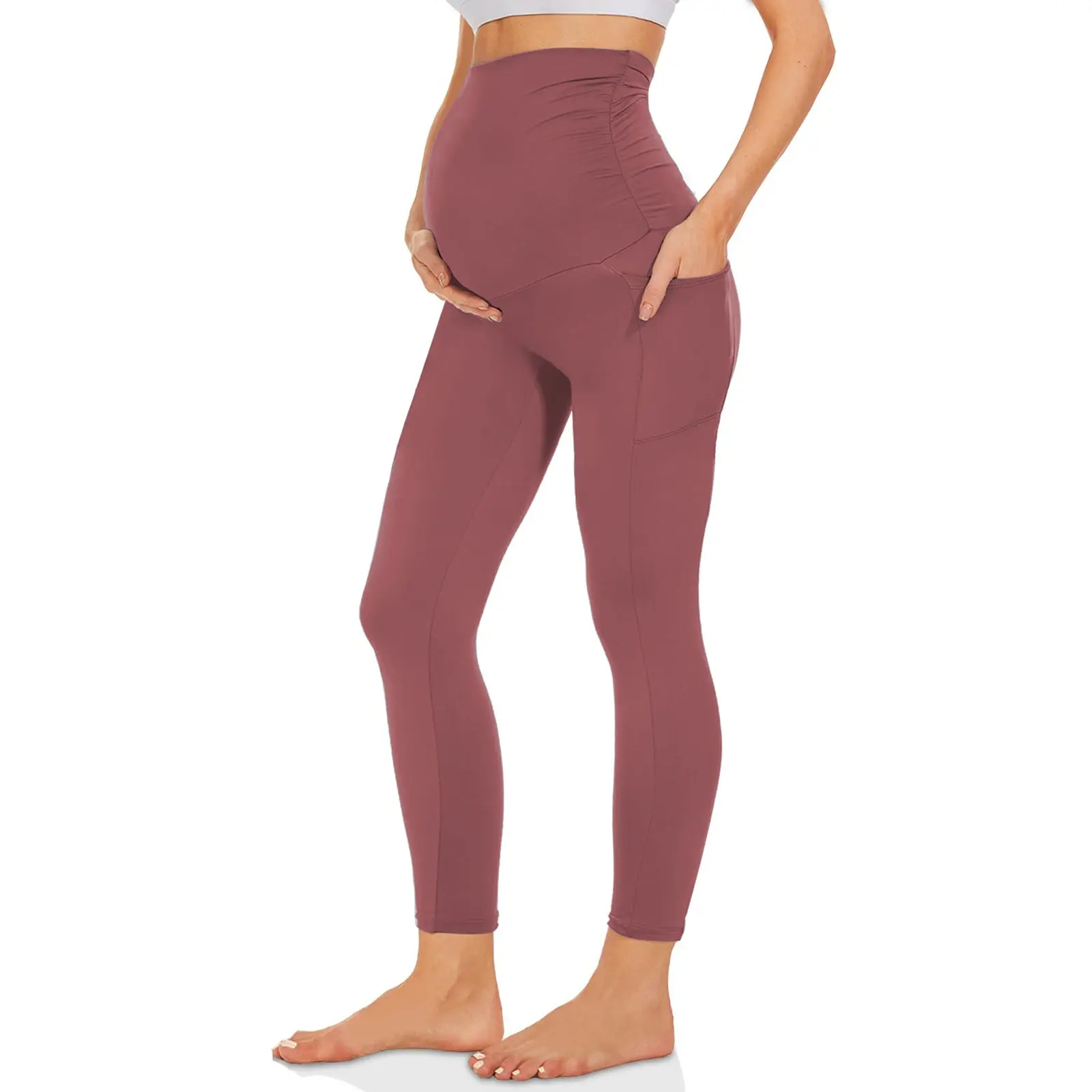 China Women's Maternity Pregnancy Leggings with Pockets Manufacturers, Factories