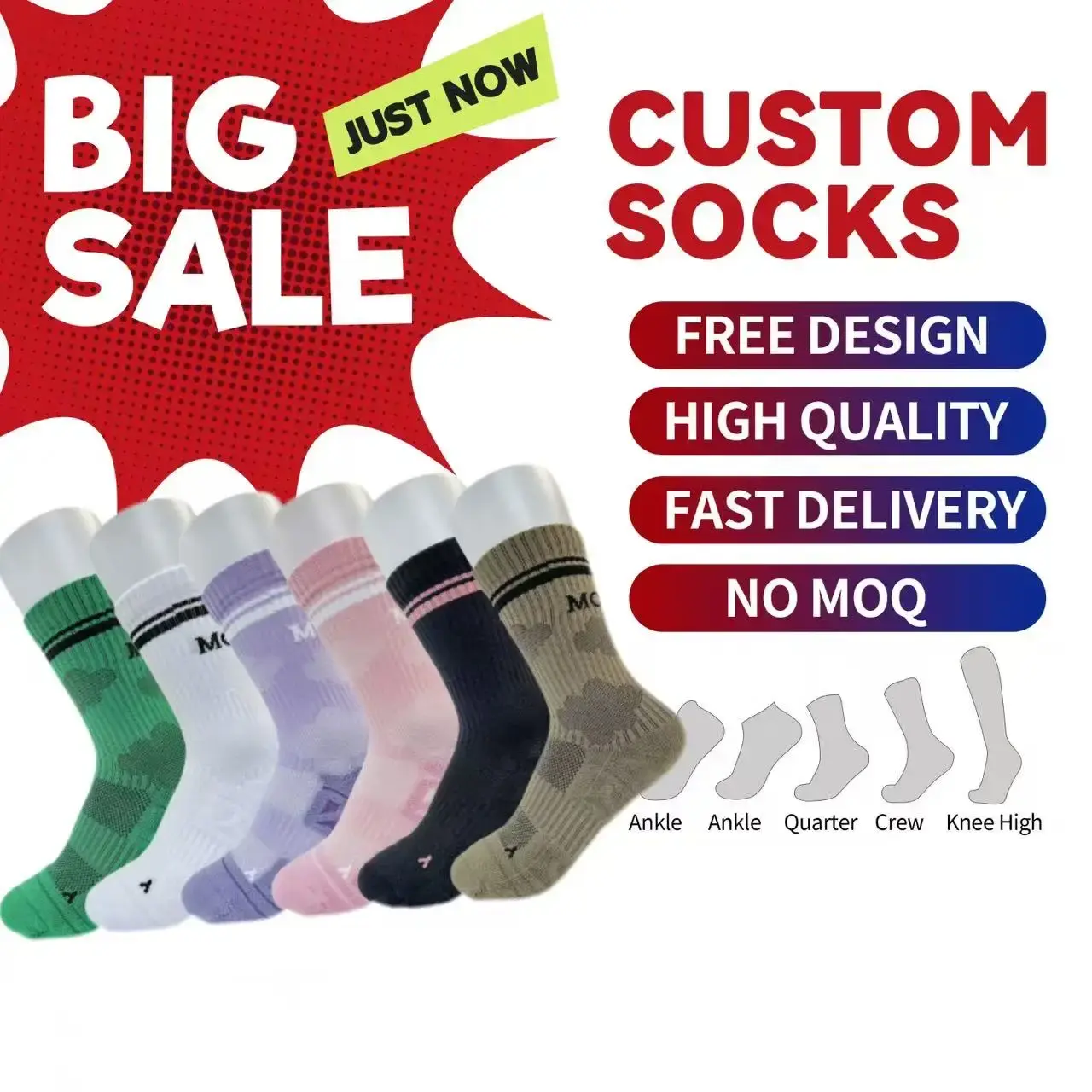 Wholesale CMAX Wholesale High Quality Low Moq Cotton Fashion Crew Socks Logo Custom Logo Socks Custom Running Sport OEM Socks Manufacturers, Factory