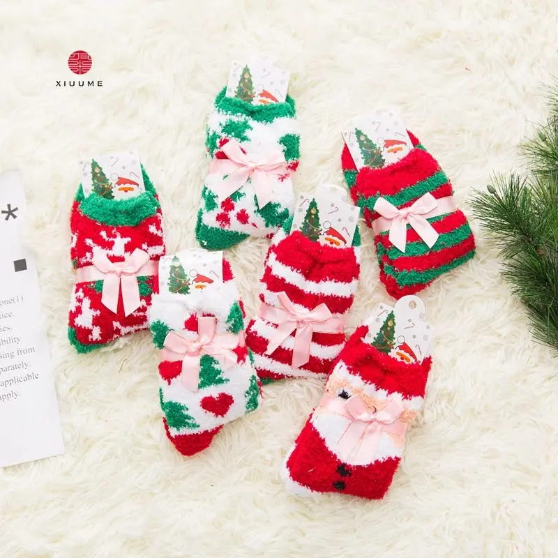 Wholesale Christmas Holiday Socks Warm Winter Cozy Socks Fuzzy Socks Manufacturers, Supplier
