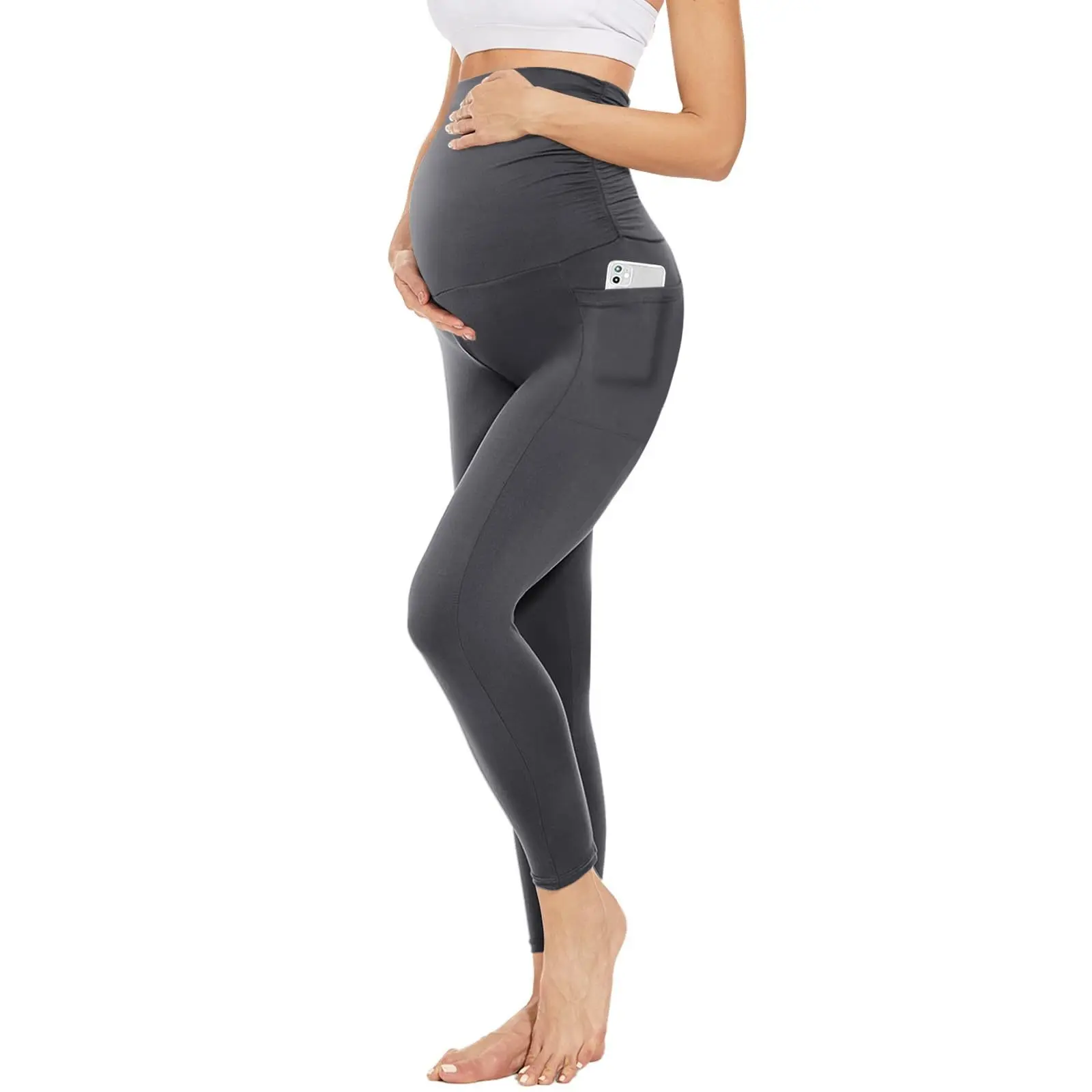 China Women's Maternity Pregnancy Leggings with Pockets Manufacturers, Factories