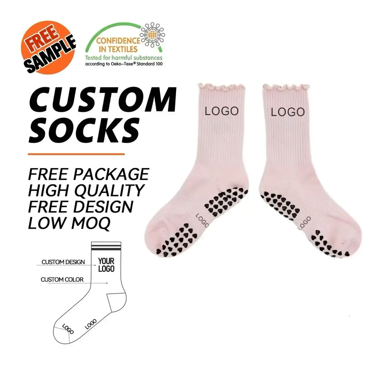 Wholesale Cmax Custom Embroidery Logo Yoga Grip Sock Anti Bacterial and Anti Slip Grip Pilates Sock Custom Logo Women Yoga Socks Manufacturer, Supplier