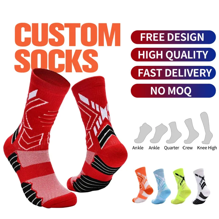 Wholesale Fashion Jacquard Crew Socks Custom Design with Cute Logo on Cuff Breathable Knitted OEM Socks