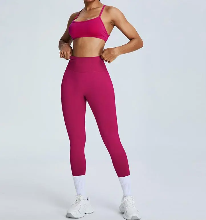 China Peach high waisted butt lifting elastic nude feel outerwear for women running fitness sports and yoga pants Supplier, Factories