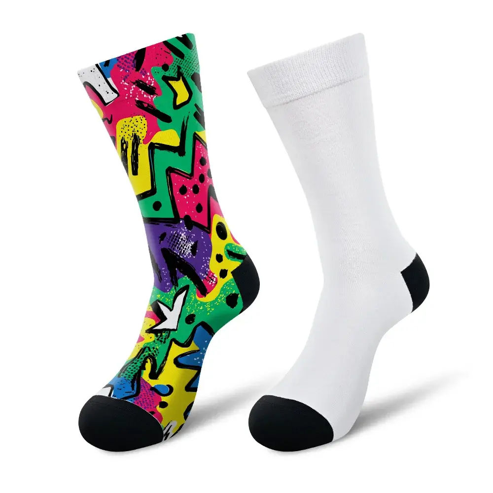 China High Quality Jacquard Woven Disposable Crew Sock Tube Quick Dry with Cuff Position Digital Printing Supplier, Suppliers