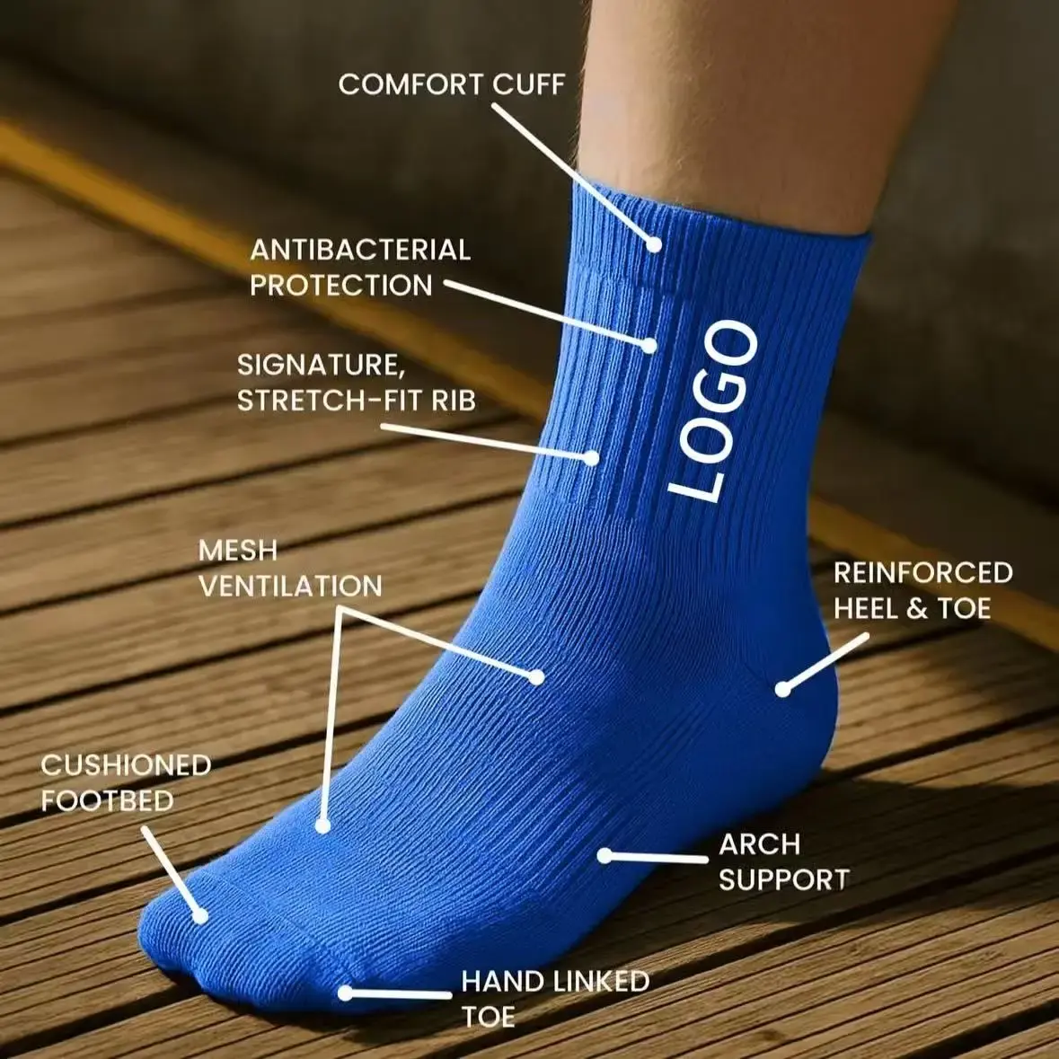 Wholesale CMAX Wholesale High Quality Custom logo Terry Sport Sock Low MOQ Solid Cushioned Crew OEM Men Women Soft Comfortable Sport Socks Factory, Factories