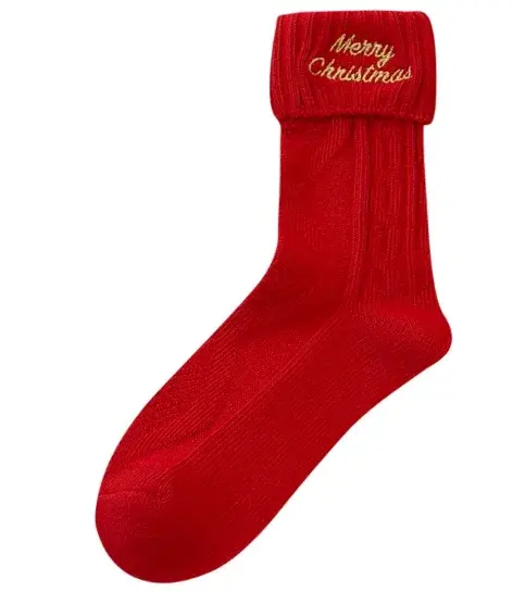 China Gift Packing Wholesale 3 Pairs in Gift Box Women Winter Santa Merry Christmas Socks Double Cylinder Embroidery High Quality Manufacturer, Suppliers