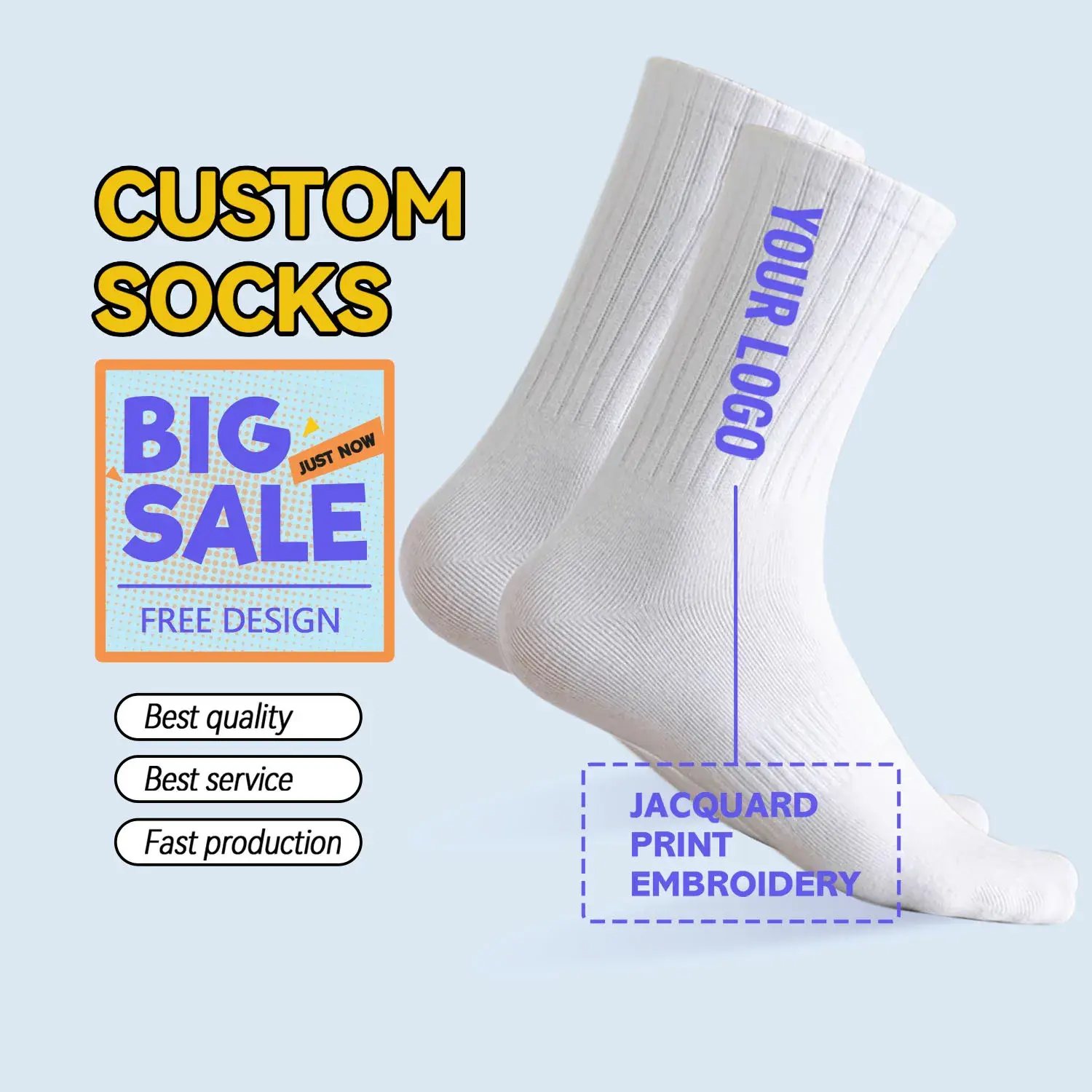Wholesale Amazon Sports Socks Mid Calf Cotton Summer