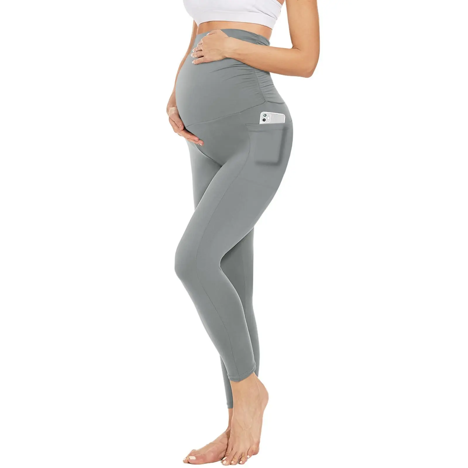 China Women's Maternity Pregnancy Leggings with Pockets Manufacturers, Factories