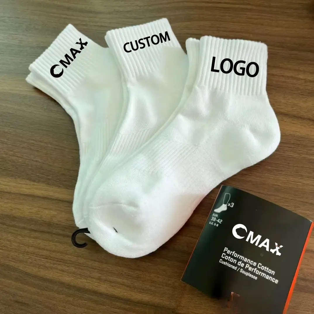 Wholesale New White and Black Polyester Cotton Sports Socks
