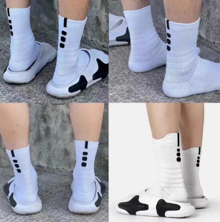 Wholesale Plus size long tube professional cross-border short tube shock-absorbing high-top sports Terry socks Supplier, Factory