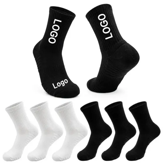 China OEM Wholesale 100% Pure Cotton Athletic Sports Socks Perspiration Absorption Foot Tube Socks with Logo Manufacturers, Supplier
