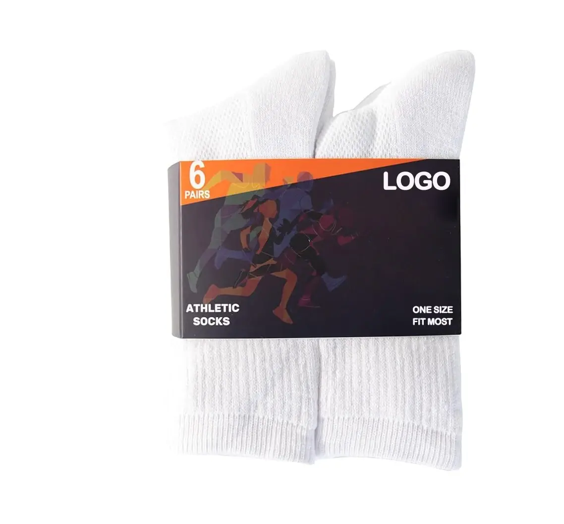 Wholesale Moisture Wicking Cushion Athletic Cotton Polyester Crew Socks Mens Running Sports Elite Basketball Sports Socks