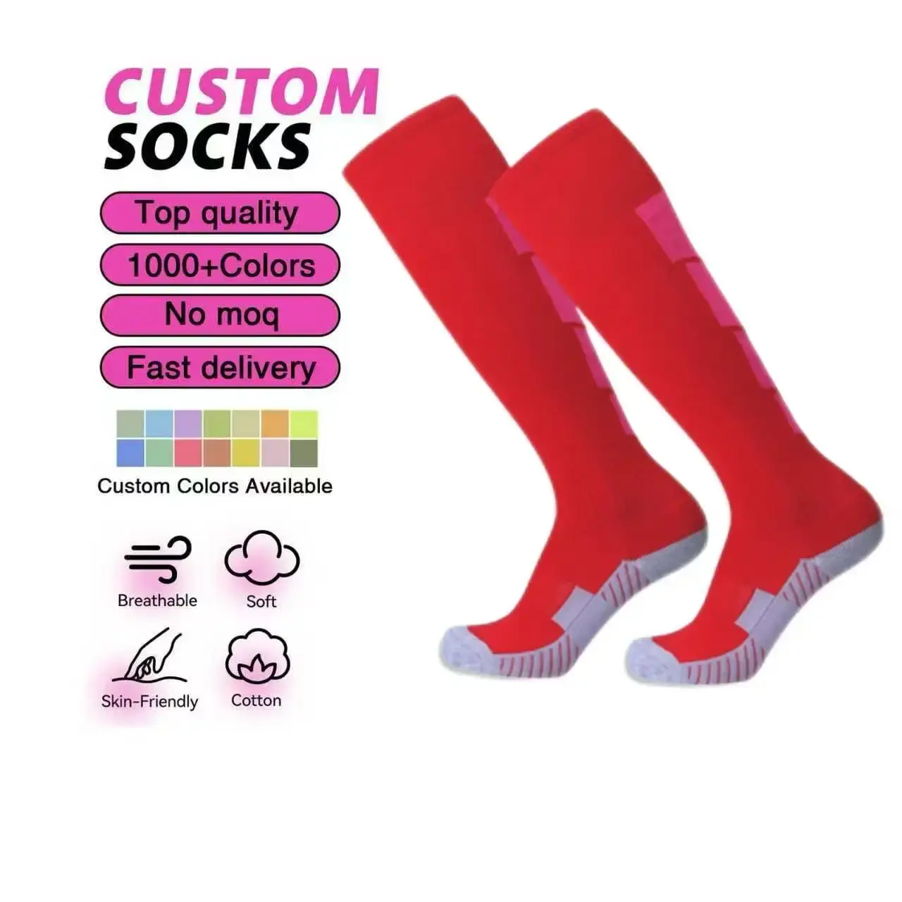 Wholesale CMAX Custom Long Sport Socks Soccer Knee High Running OEM Terry Cushioned High Quality Compression Socks Wholesale Mens Socks Manufacturers, Factories