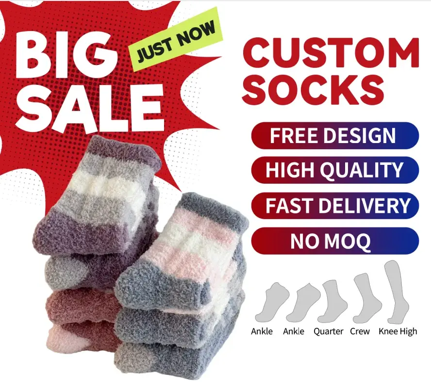 Wholesale Cmax Fashion and Warm High Quality Custom Logo Colors Socks Cozy Thick Winter Women Socks Soft Home Sleeping Fuzzy Sock Manufacturers, Factory