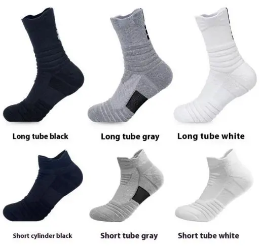 Wholesale Plus size long tube professional cross-border short tube shock-absorbing high-top sports Terry socks Supplier, Factory