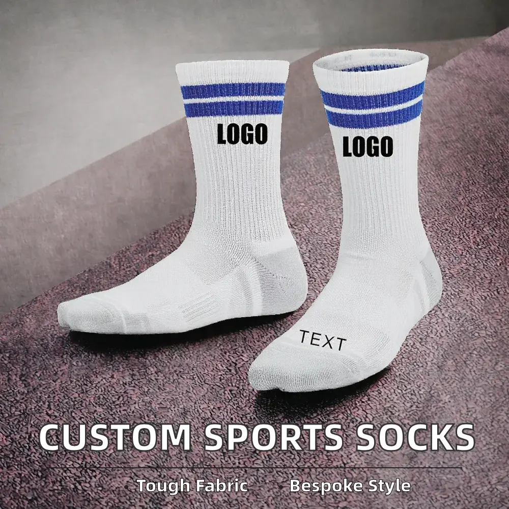 Wholesale Custom High Quality Jacquard Knitted Custom Design Crew Cotton Socks Sports Breathable Quick Dry Spring Men Manufacturer, Manufacturers