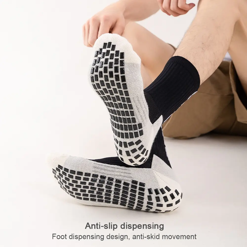Wholesale OEM Men's Soccer Socks Anti Slip Non Slip Grip Sports Grip Socks Supplier, Factories