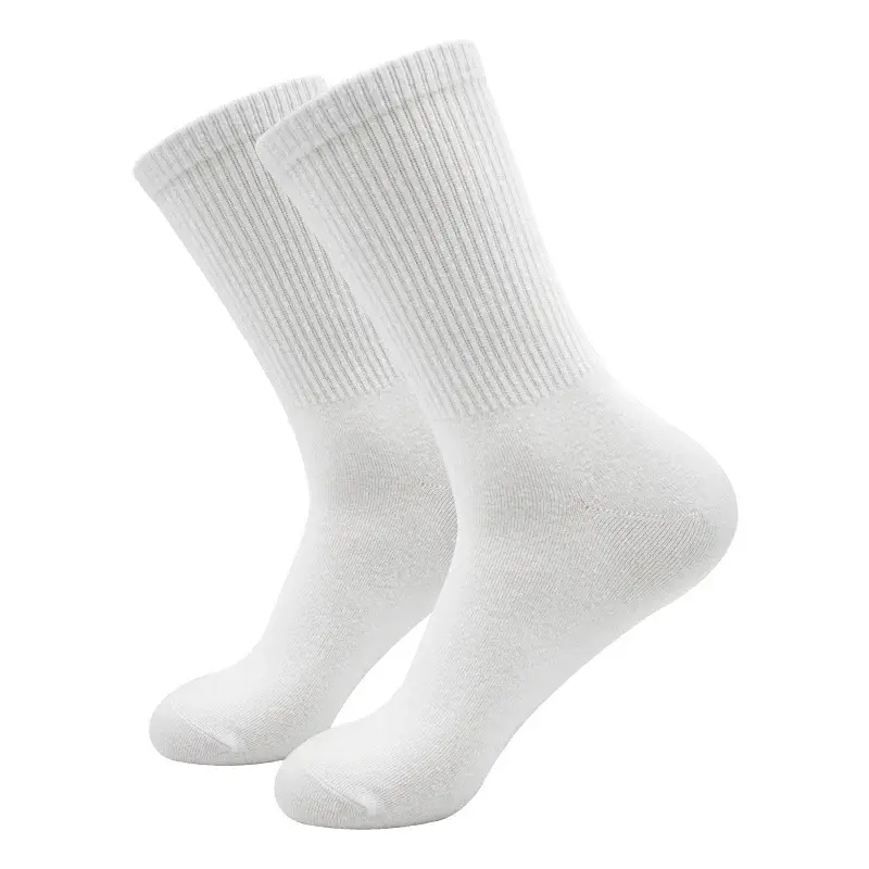 Wholesale For Amazon Cross-Border Sports Socks Men's Women's Casual Mid-Calf White Cotton Socks Long Rubber Band Summer Combed Cotton Manufacturer, Factory