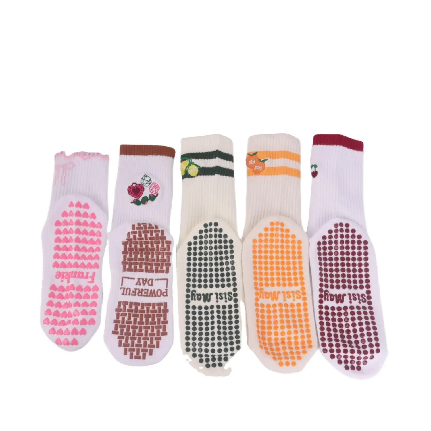 Wholesale CMAX Wholesale Custom Ruffle Cuff Cotton Grip Crew Socks Embroidery logo High Quality Hot Selling Cute Palites Socks Supplier, Suppliers