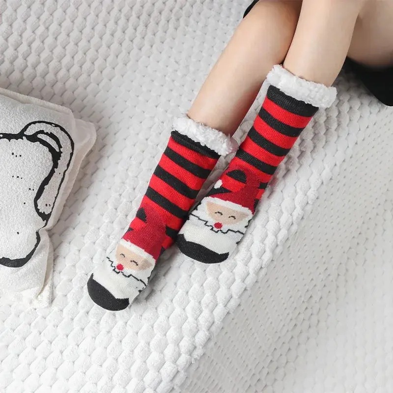 China Christmas Women's Fuzzy Slipper Socks Fleece Christmas Slipper Socks Thick Warm Xmas Slipper Socks for Christmas Supplier, Factories