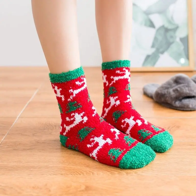 Wholesale Christmas Holiday Socks Warm Winter Cozy Socks Fuzzy Socks Manufacturers, Supplier