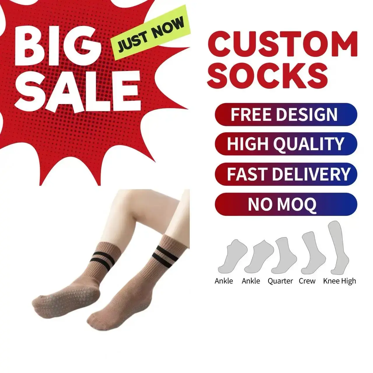 Wholesale Cmax Breathable Crew Socks Custom Women Anti Slip Gym Fitness Socks Custom Embroidery Logo Grip Yoga Pilates Socks Supplier, Factories