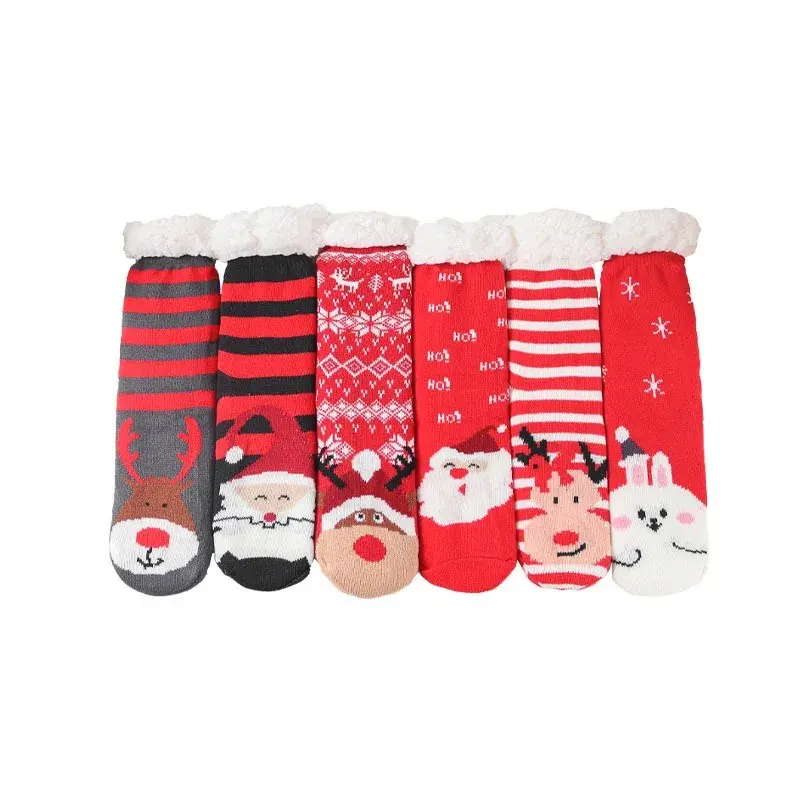 China Christmas Women's Fuzzy Slipper Socks Fleece Christmas Slipper Socks Thick Warm Xmas Slipper Socks for Christmas Supplier, Factories