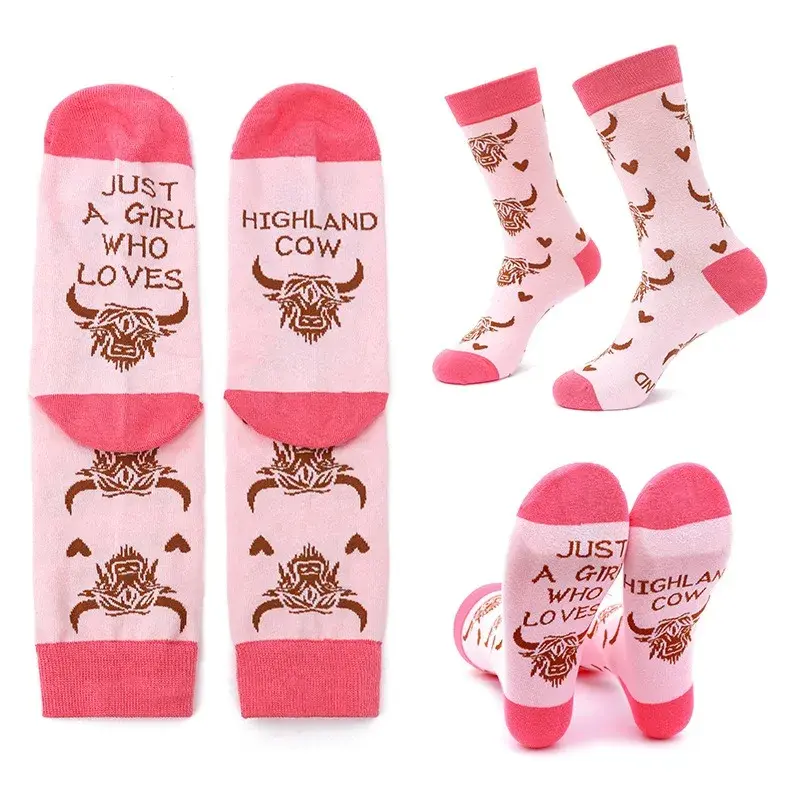 Wholesale JUST a GIRL WHO LOVES PICKLES Socks - Funny Novelty Crew Sock for Women & Girls Cute Foodie Gifts with Letter Print Supplier, Factory
