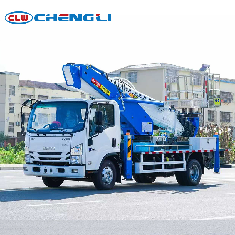 30-33-35m Telescopic Straight Boom Bucket Aerial Working Platform Truck for Light Installation