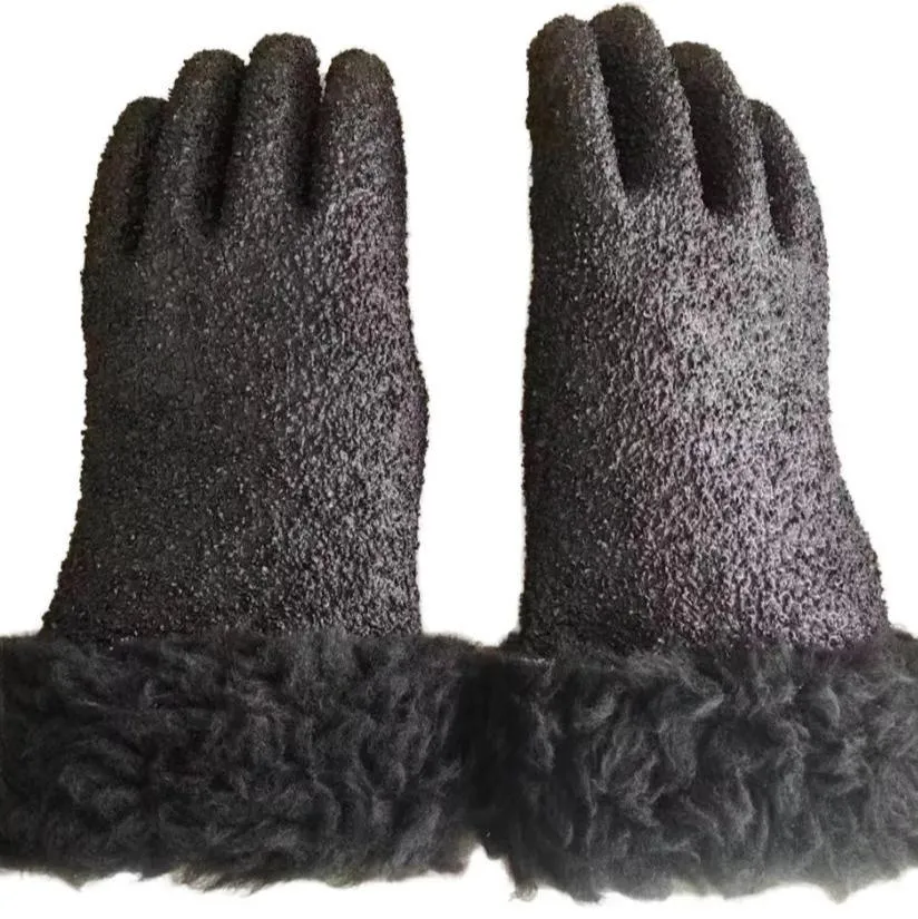 Black PVC Glove Front View