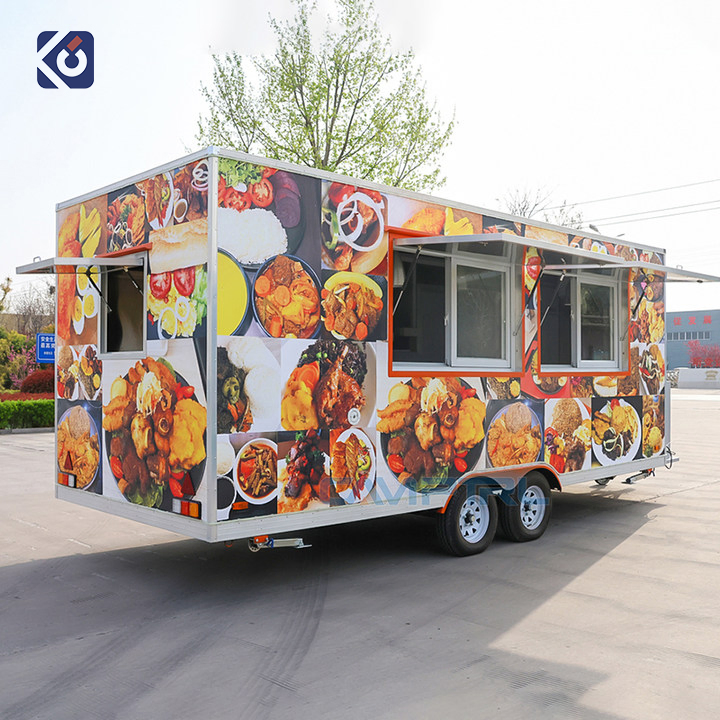 Camp Commercial Street Pizza Food Trailer Mobile Food Truck with Full Kitchen Chicken Grill Food Cart for Sale in China